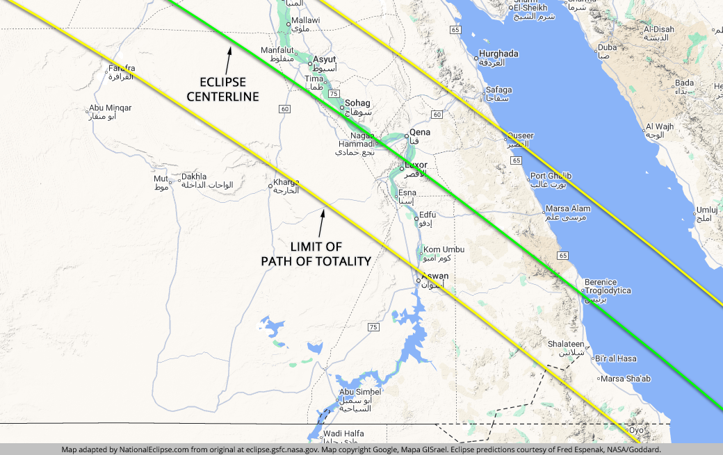 Guide to total solar eclipse in egypt august 202 solar eclipse egypt august 2027 map